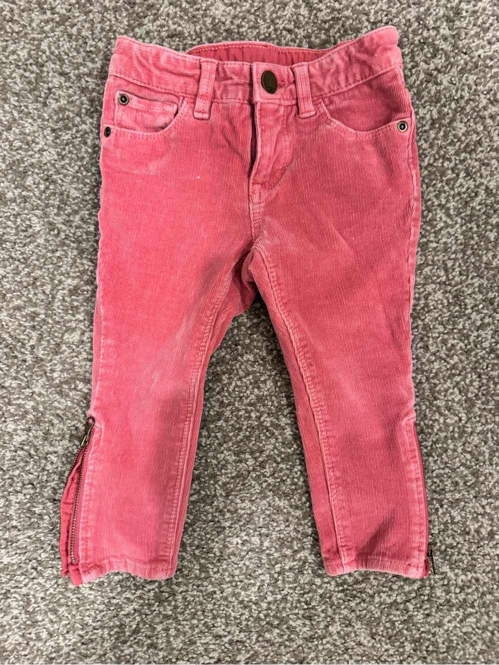 Baby Gap Toddler Pink Corduroy Zip-Hem Pants
